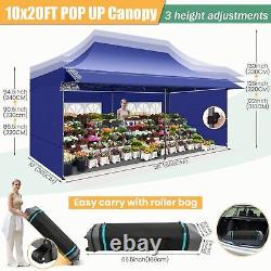 10'x20' Pop up Canopy with Awning Heavy Duty Outdoor Commercial Vendors Gazebo