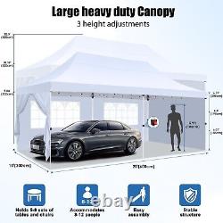 10x20FT Pop Up Canopy Wedding Commercial Heavy Duty Party Tent Gazebo Sidewalls