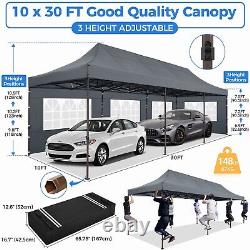 10x30FT Heavy Duty Pop Up Canopy Commercial Tent Waterproof Gazebo Outdoor Party