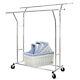 400lbs Heavy Duty Commercial Clothing Garment Rack Rolling Collapsible Chrome Us