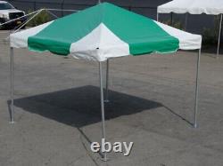 Commercial Heavy Duty 10x10 Green White Frame Tent Vinyl Canopy Pavilion