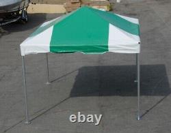 Commercial Heavy Duty 10x10 Green White Frame Tent Vinyl Canopy Pavilion