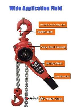 Commercial Heavy Duty Lever Chain Hoist with 3m/G80 Grade Chain Garage Warehouse
