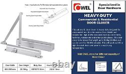 Heavy Duty/Ul Listed Commercial Automatic Door Closer, Cast Alluminium Body & St