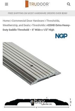 NGP 425hd 72 Aluminum Extra Heavy-Duty Saddle Threshold For Commercial Doors