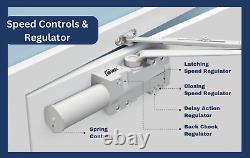 OWEL Extra Heavy Duty/UL Listed Commercial Automatic Door Closer, Cast Iron Body