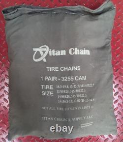 Titan 3255CAM Pair Single Tire Truck Chain Commercial Heavy Duty Highway Service
