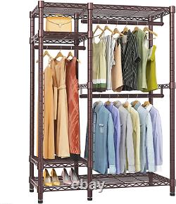 V2S Garment Rack Heavy Duty Commercial Rack, 4 Tiers Adjustable Wire Clothing Ra