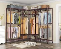 V2S Garment Rack Heavy Duty Commercial Rack, 4 Tiers Adjustable Wire Clothing Ra